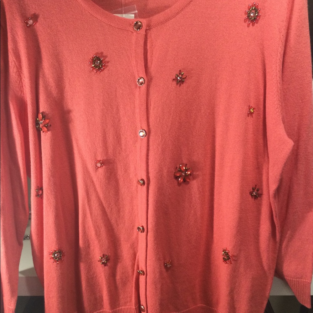 Coral Cardigan Sweater